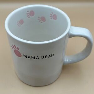 Tag Mama Bear Coffee Mug White Ceramic Pink Paw Prints Mother's Day Gift 16oz